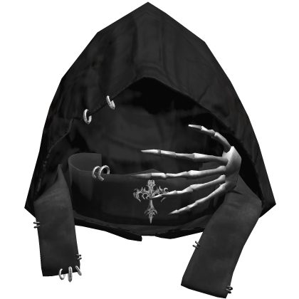 Black Emo Skeleton Cross Grunge Gothic Hood