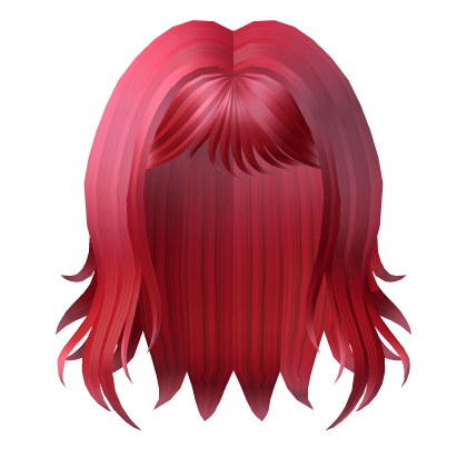 Kawaii Red Messy Shaggy Wolfcut