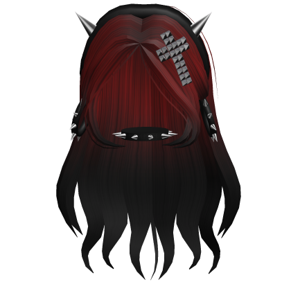 Affliction Red & Black Emo Vamp Hair Roblox item