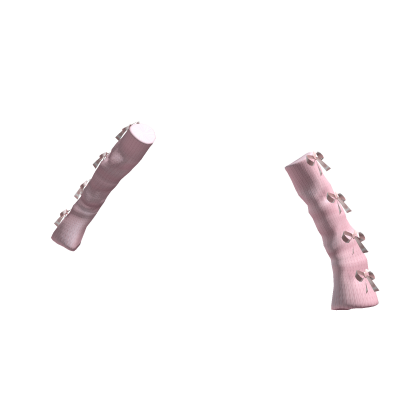 Coquette Ribbon Knitted Arm Warmers Pink