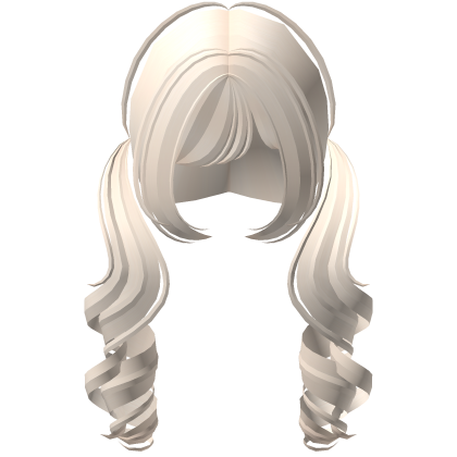 ♡ kawaii cute low curly pigtails in light blonde Roblox item