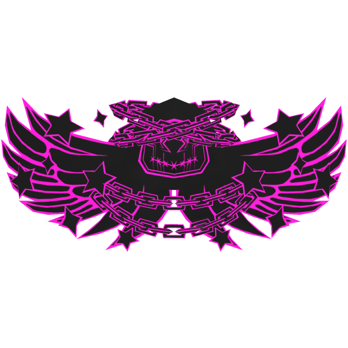 Cartoony Black & Pink Hood Chains Wings Aura Combo