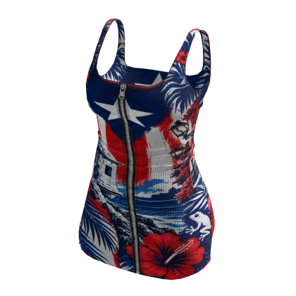 Puerto Rico Boricua Y2K Zip-Up Dress Roblox item render