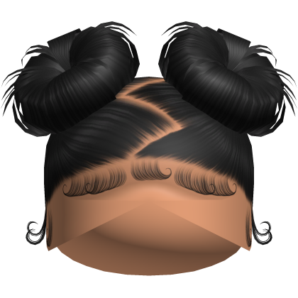 Doll Zig-Zag Part Double Buns (Black)