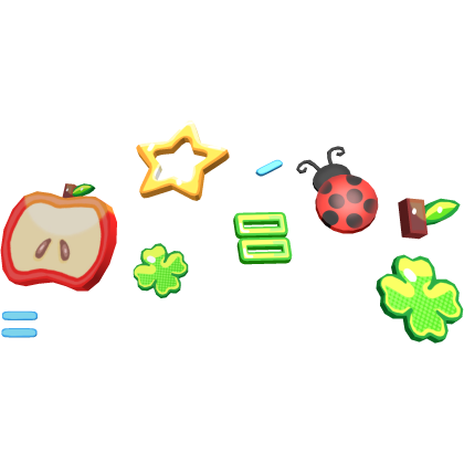 🍎🐞 Kawaii Igari Apple Ladybug Clover Hair Clips