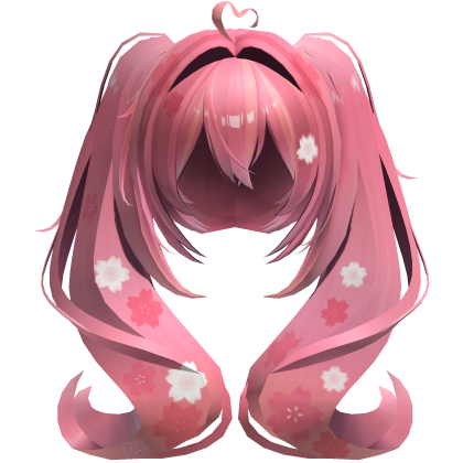 Sakura Miku Curly Twintails Pink Hair (Low) Roblox item