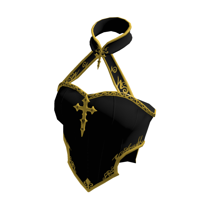 ✧♡✧ Black Gold Metal Gothic Crop Top