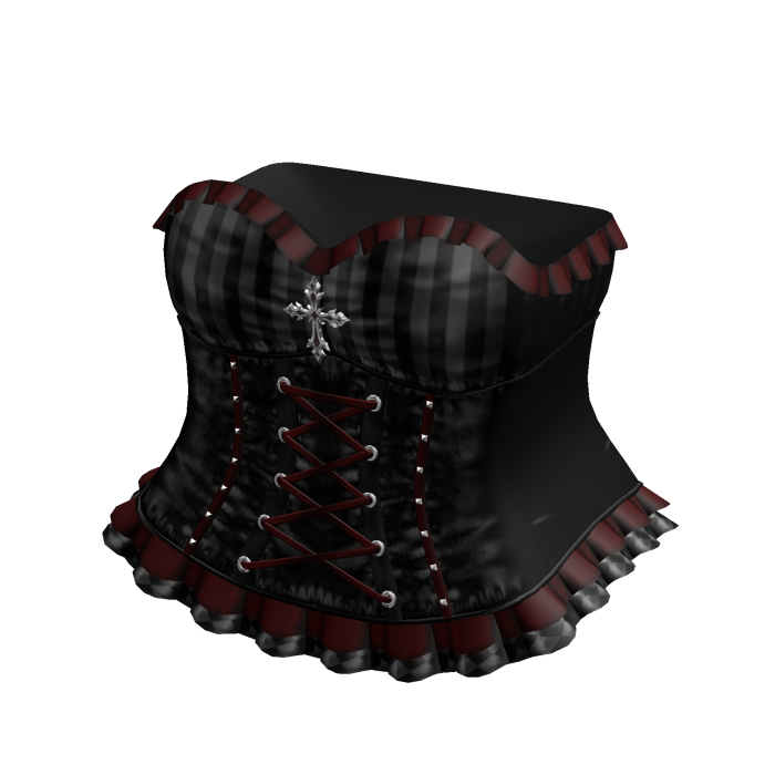 Gothic Emo Black & Red Pinstripe Clown Dress