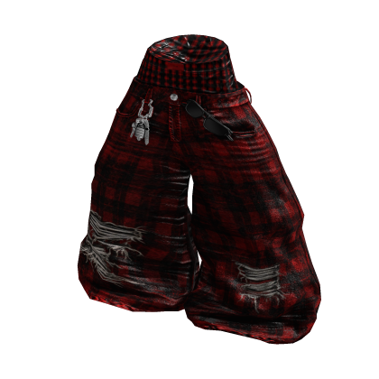 Y2K Halloween Saggy Boxer Jeans (Plaid)
