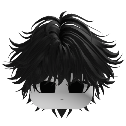 black anime messy layered hair