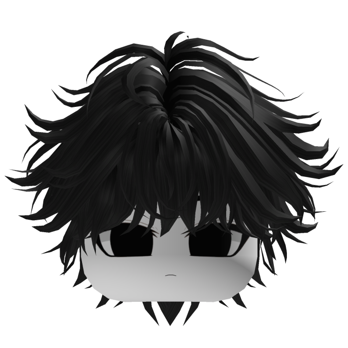 black anime messy layered hair