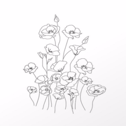poppy flowers line art Roblox decal
