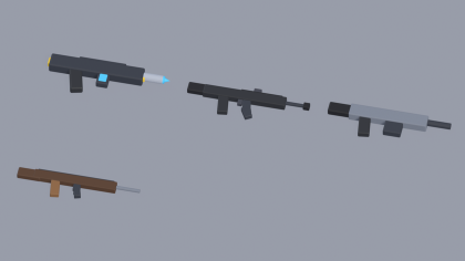 Low Poly Gun Pack Guns Rifles Pistols Sci-Fi preview 2