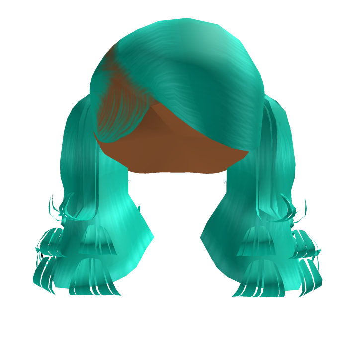 Swoop Pigtails w Curly Ends (Blue)