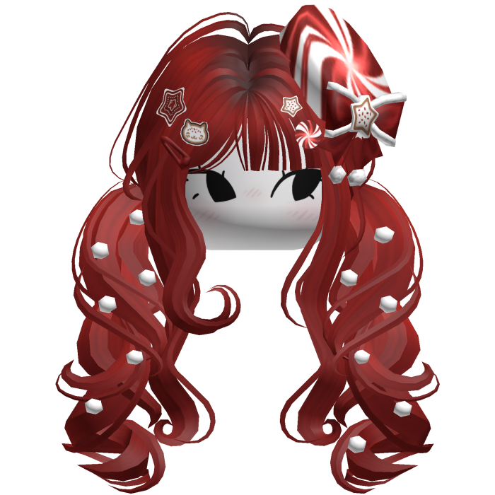 ♡ Christmas Peppermint Pigtails (Red)