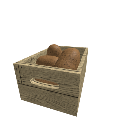 Crate full of potatoes