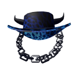 [CODE: BK9] Dark & Light Blue Leopard Outlaw Hat
