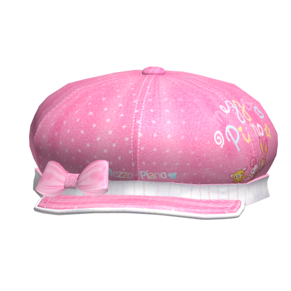 ♡ ꒰ pink denim polka dot mezzo beret hat ꒱ ♡