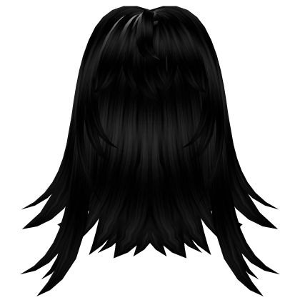 Black Long Messy Girl Hair Roblox item