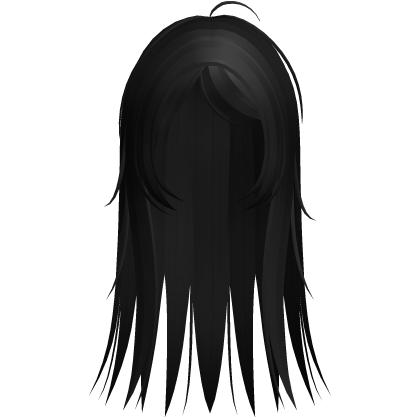 ♱ emo goth moe doll long straight hair black Roblox item