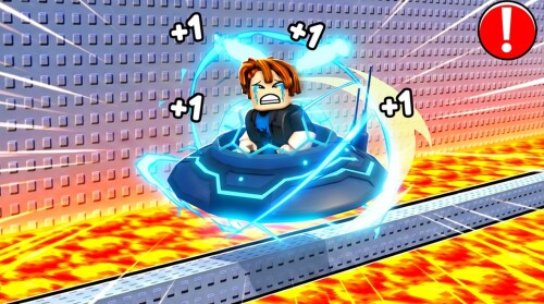 Roblox +1 Speed Alien Escape game thumbnail with a glowing blue UFO