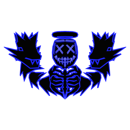 Cartoony Blue Halo Mask Skull Dragons Combo Roblox item