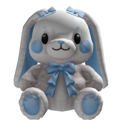 Cute Blue Fluffy Bunny Back Plushie Roblox item