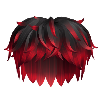 Black Red Messy Boy Hair Roblox item