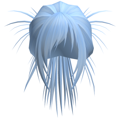 Anime Spiky High Bun w/ Side Bangs (Blue)