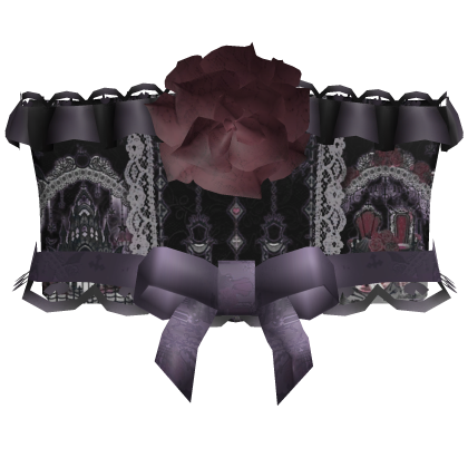 Gothic half corset w lace in vampire picnic Roblox item