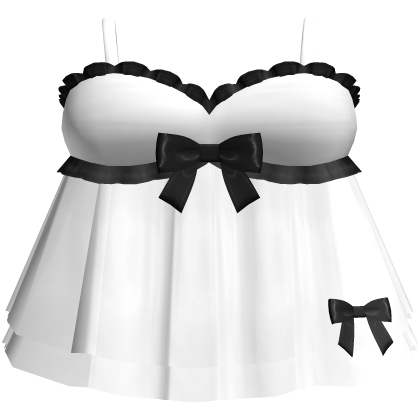 Cute Mini Babydoll Dress in White/Black Roblox item