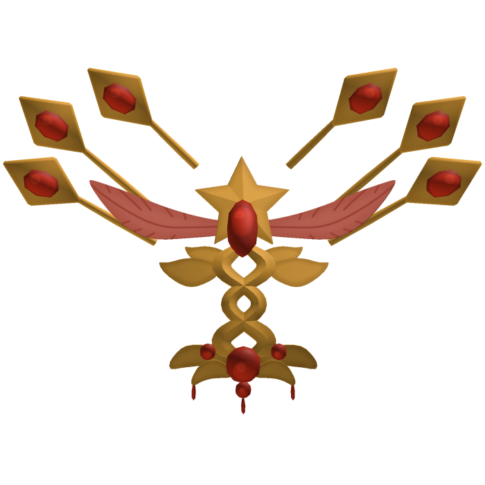 Loulan's Hairpin Golden with Ruby Feathers