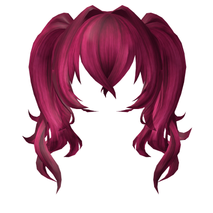 Cute Messy Anime Twintails Hair - Hot Pink Neon Roblox item