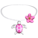 ♡ tropical turtle flower summer necklace