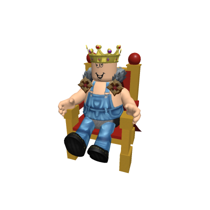 Albert sitting on a throne