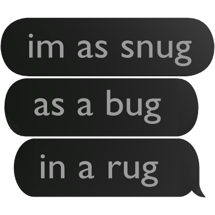 Im As Snug As A Bug In A Rug Text Bubble Roblox item