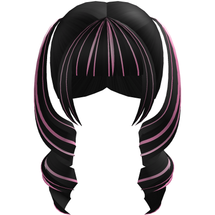 pink w/ white streaks jirai sweet curly twintails Roblox item