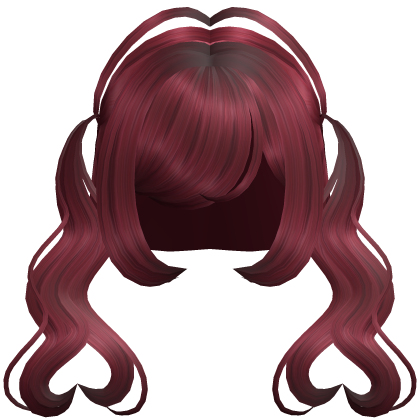 . ‿♡ pretty ruby red heart pigtail hair ⊹ . ୨୧