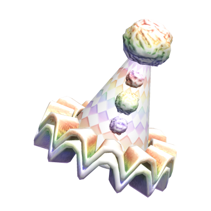 Pastel Rainbow Clown Party Hat