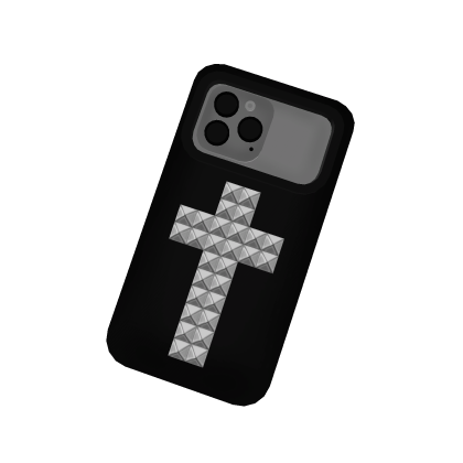 studded cross iphone 18 pro in black Roblox item