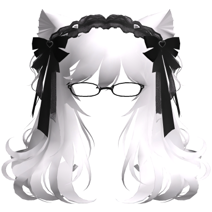 Cute Cat Maid Hair w/ Glasses