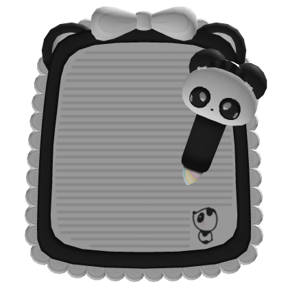 ꒰♡꒱ cute panda school clipboard in black thumbnail