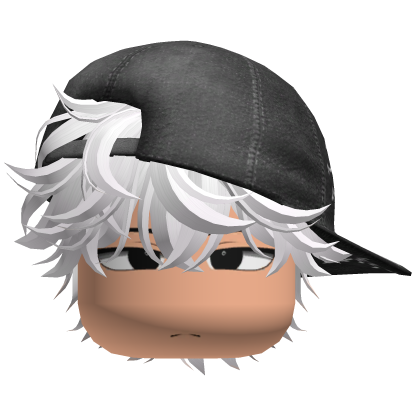Chill Emo Boy w messy hair + Y2K Cap (White) thumbnail