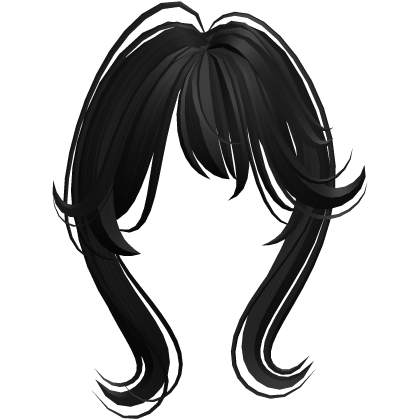 Messy Long Punk Anime Bangs (Black) Roblox item