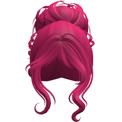 Y2K Doll Messy Bun Hair (Hot Pink) thumbnail