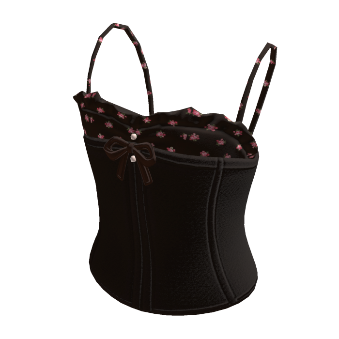 Corset Top with Bow (Dark Brown)