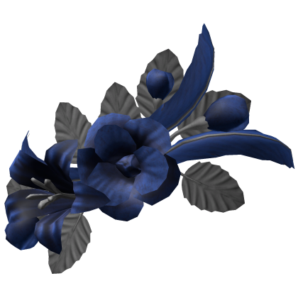 Blue & Silver Floral Feather Headpiece 