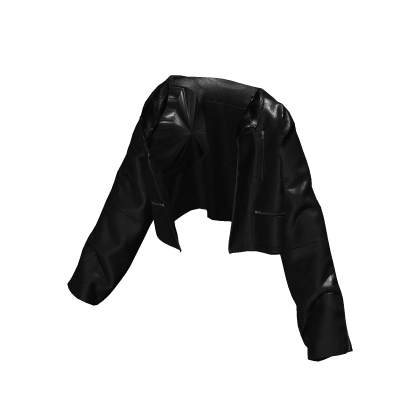 Black Leather Cropped Jacket - aespa thumbnail