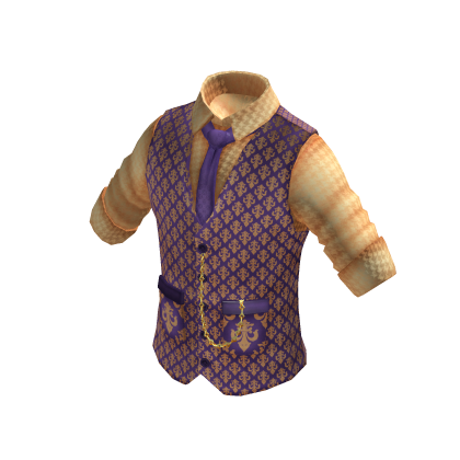 Luxury Waistcoat | Rolled up Shirt | Gold & Purple