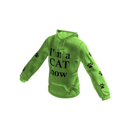 Cat Ears Hoodie | "I'm a CAT now" | Green thumbnail